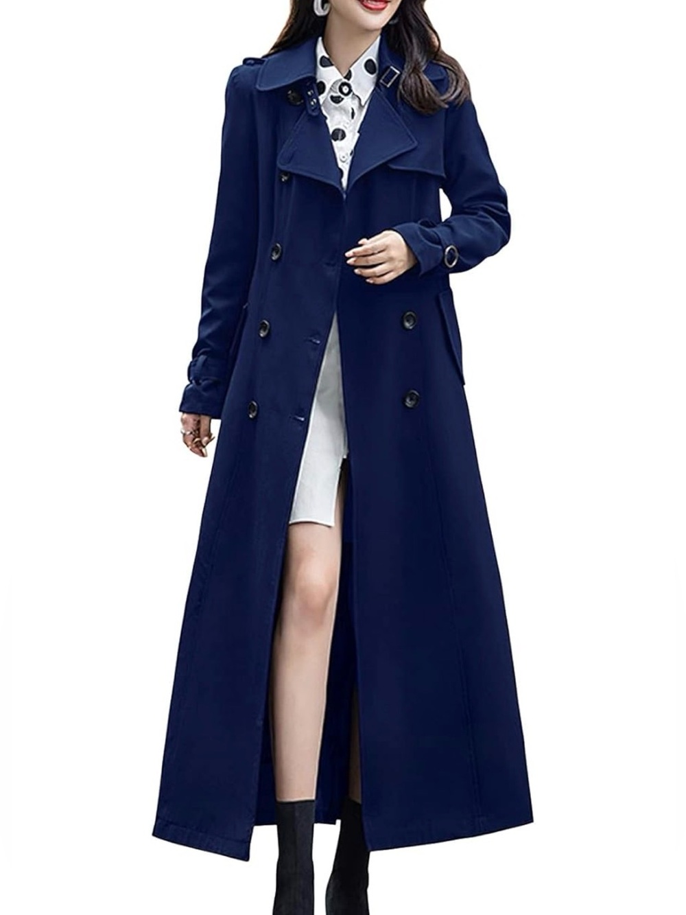 NAVY BLUE Woman’s Spring Pocketed Trench Coat *NWT